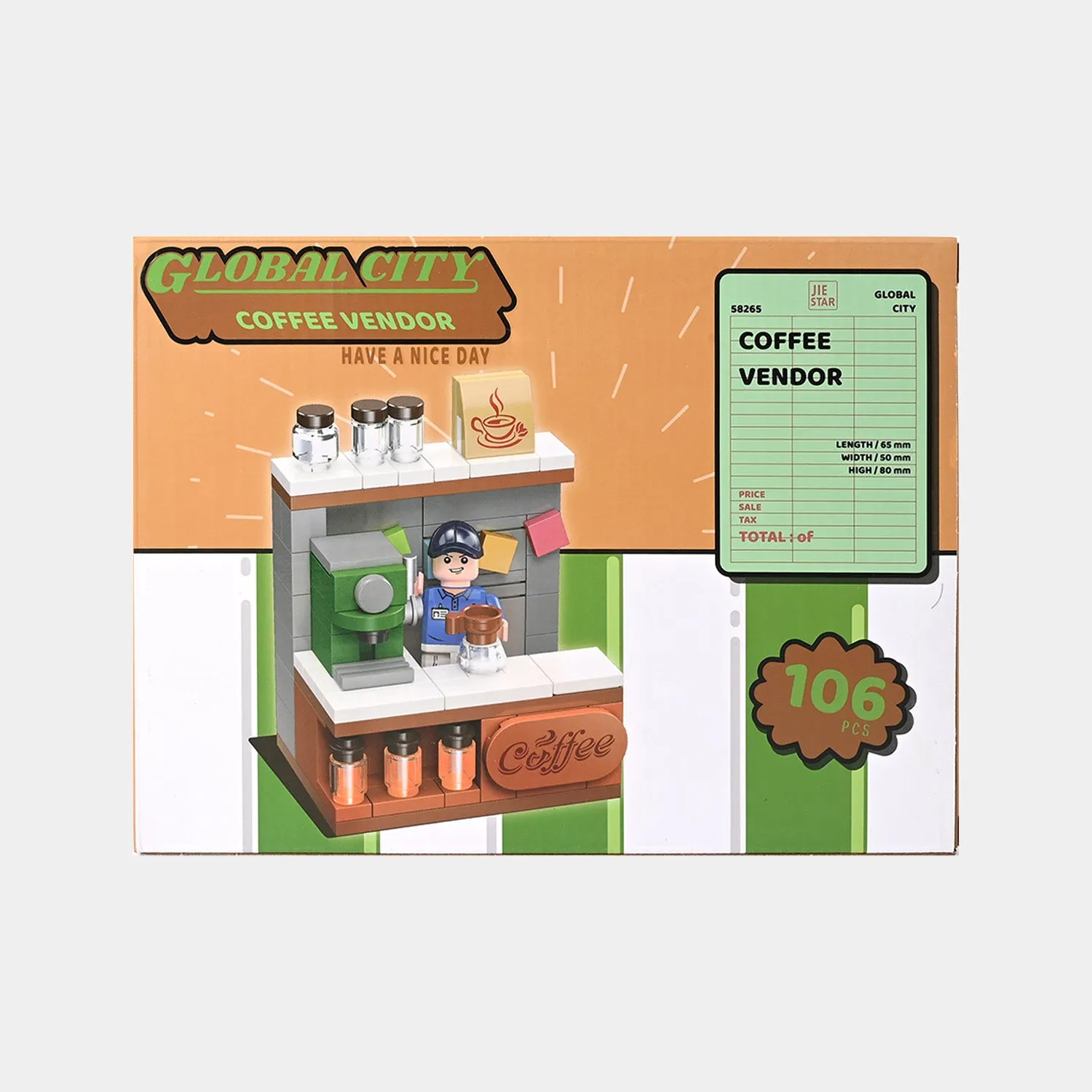 106Pcs Coffee Stall Puzzle Blocks Set