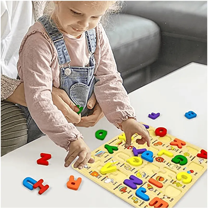 27-Pieces Uppercase Wooden Letters Alphabet Puzzle YG-24