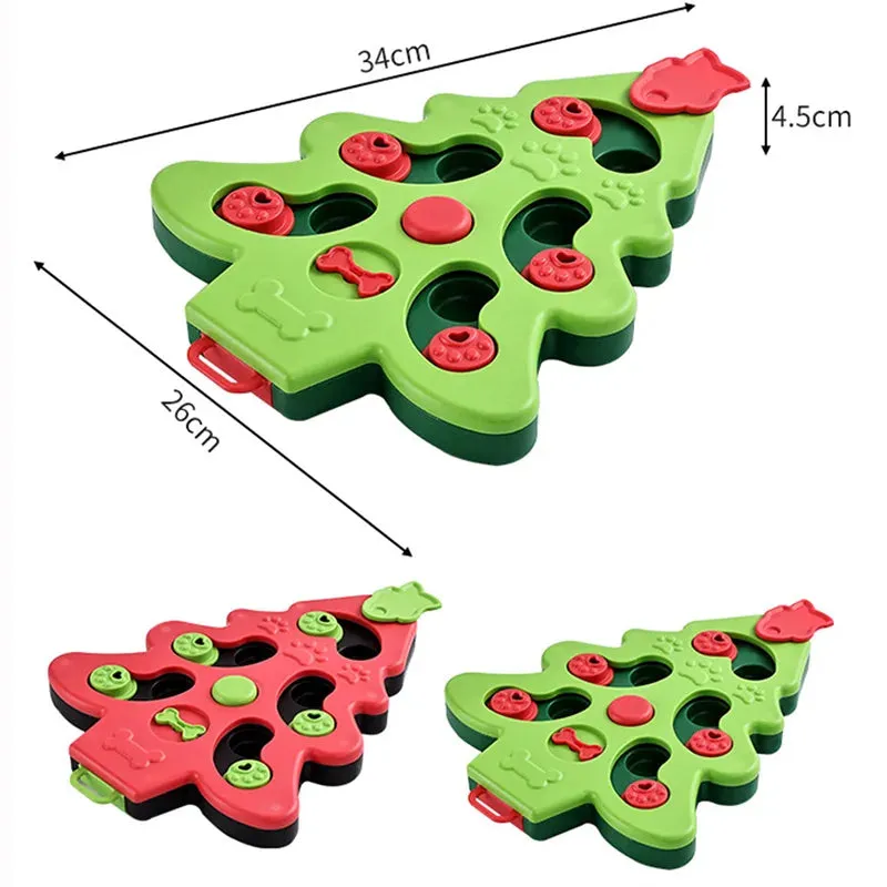 Christmas Tree Dog Puzzle Bowl