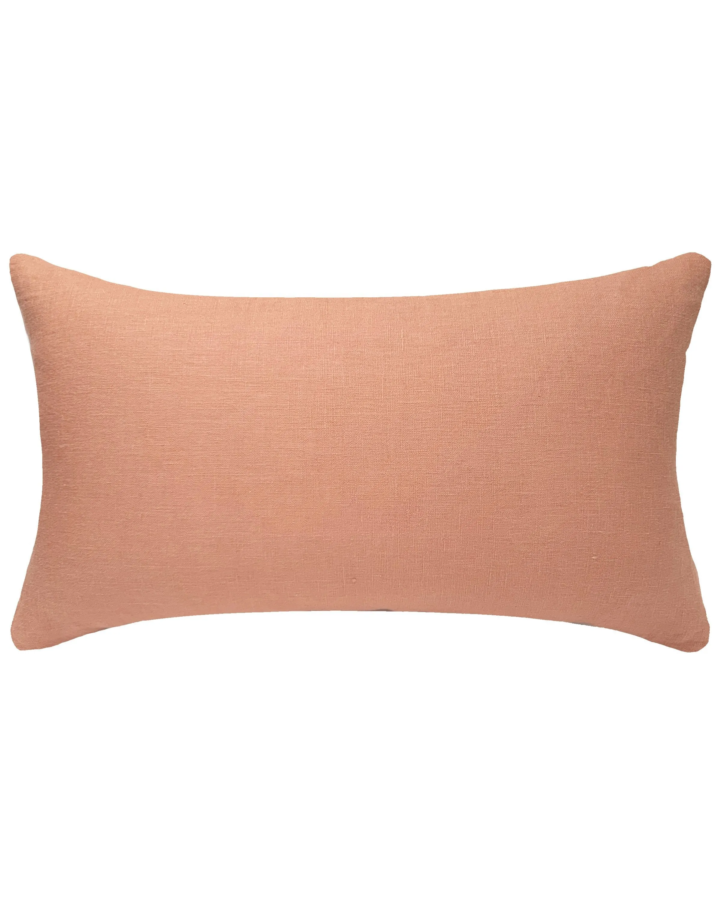 Cowrie Embroidered Linen Lumbar Pillow - Sandalwood