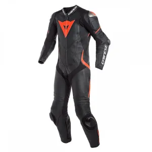 Dainese Laguna Seca 4 One Piece Suit Perforated Leather Black Black Fluro Red