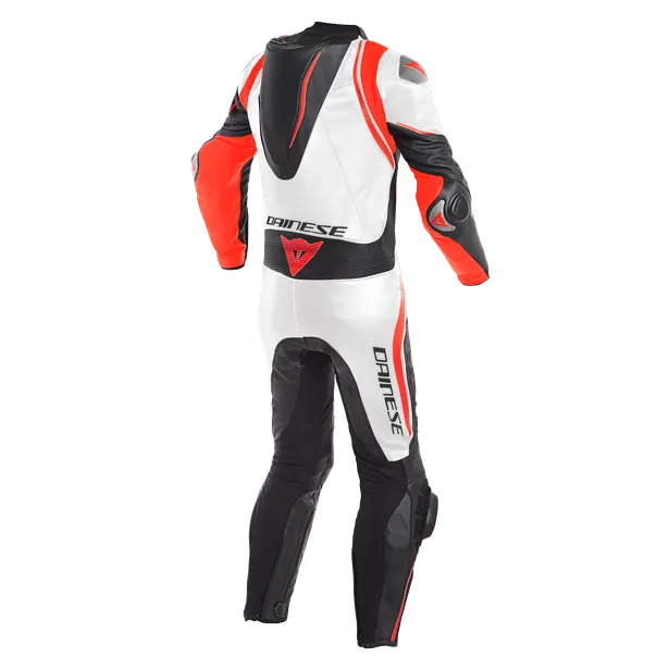 Dainese Laguna Seca 4 One Piece Suit Perforated Leather Black White Fluro Red