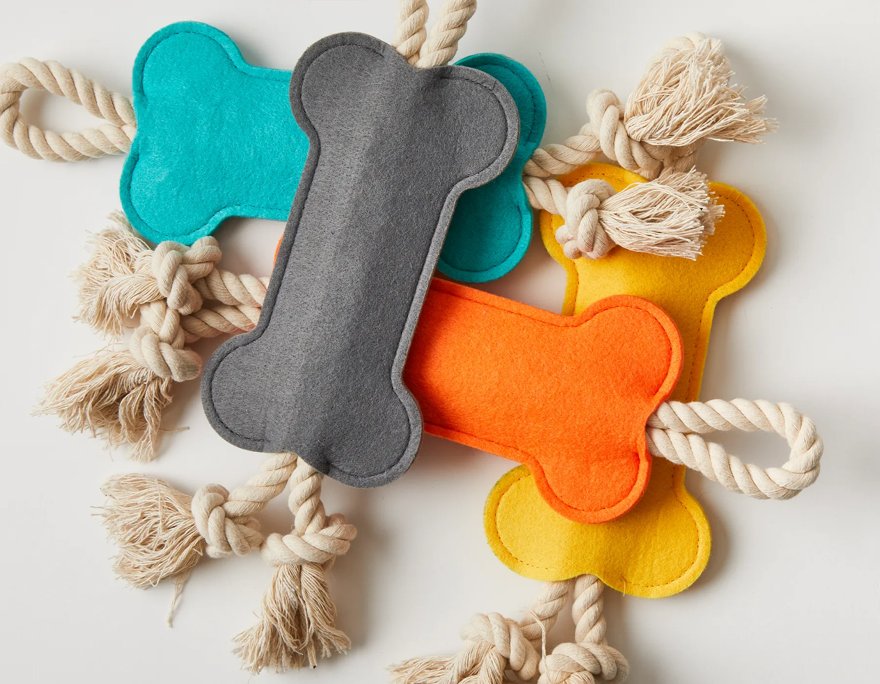 Hitch and Bone Teal Rope Dog Toy