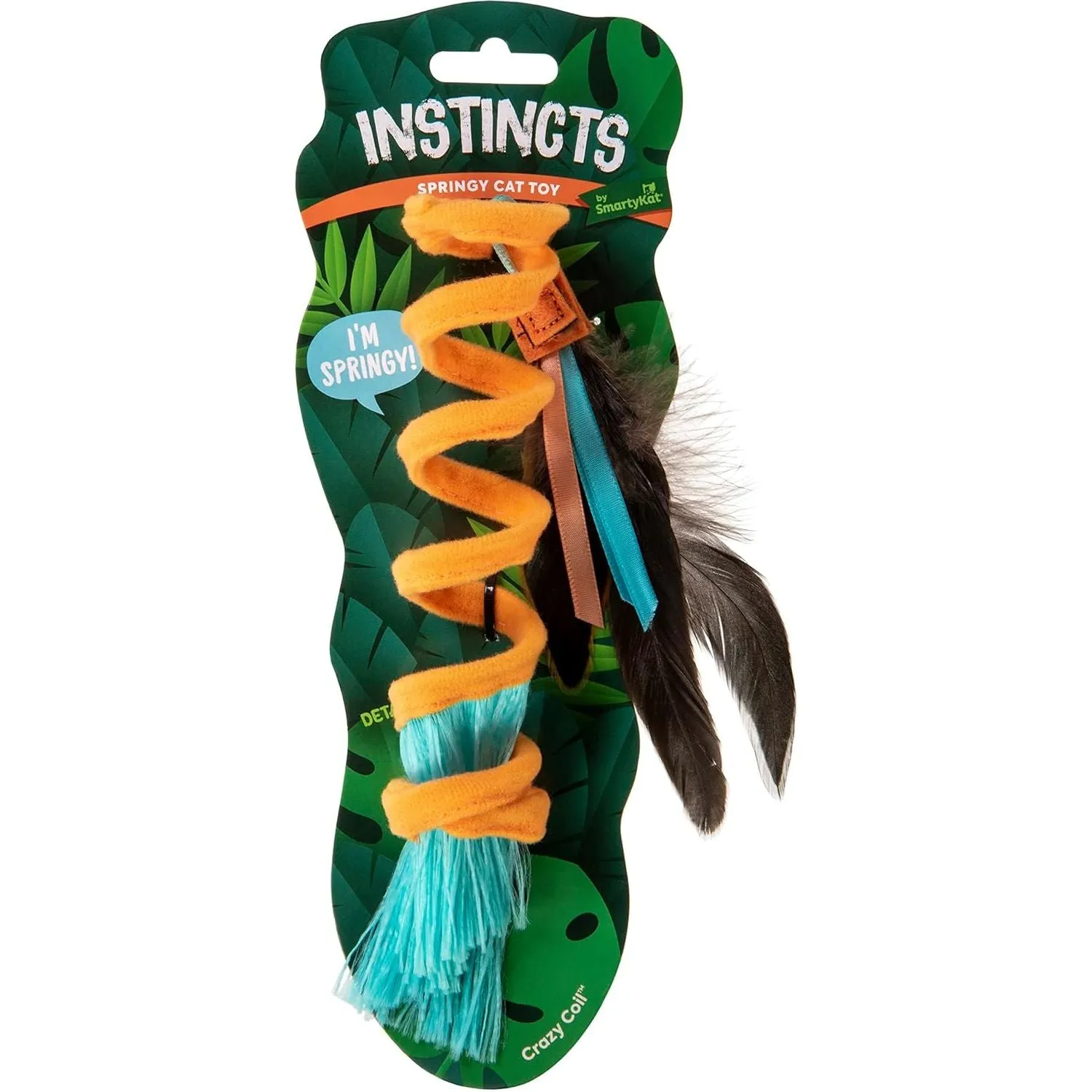 Instincts Cat Crazy Coils Spring with Fringe & Feathers
