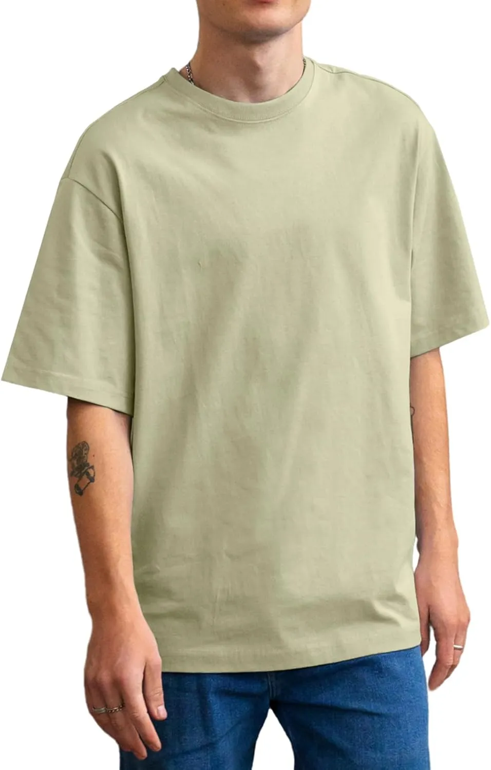 Men's Oversized T Shirts Lightweight Cooling Soft T-Shirt Short Sleeve Slick Casual Basic Crewneck Tee Shirt