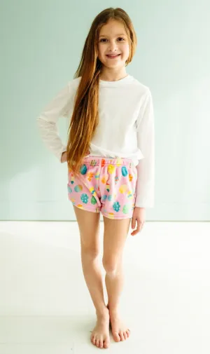 Plush Shorts-Easter Hunt Pink