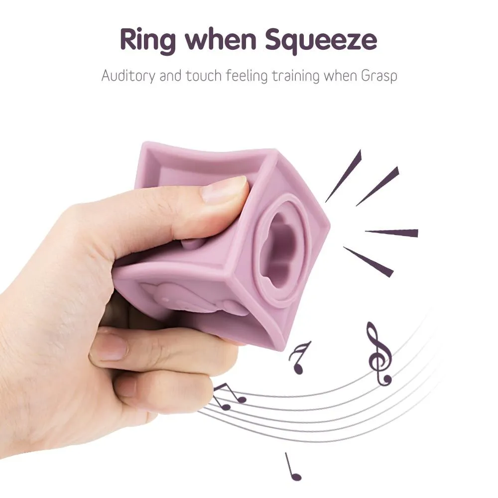 Soft and Durable, Easy to Squeeze and Stack Baby Building Blocks