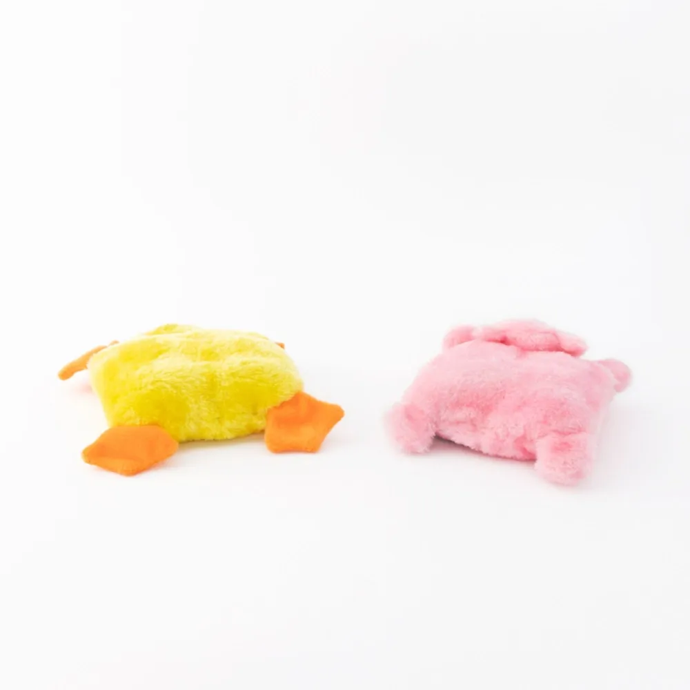 Squeakie Pad Duck/Pig Dog Toy 2pk